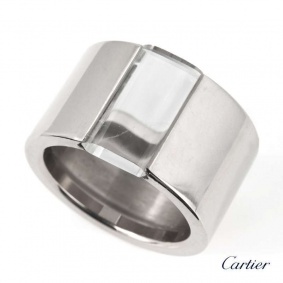 Cartier 18k White Gold Rock Ring Size 59